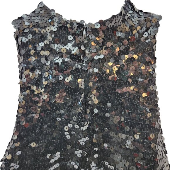 ​White + Warren Black Sequin High Neck Stretch Silk Knit Tank Top Size Large - Picture 7 of 10